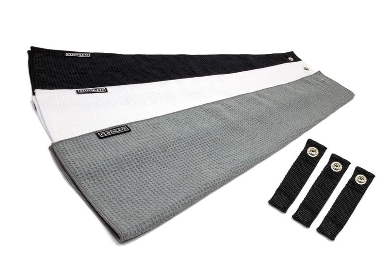 Clothlete Magnetic Greenside Microfiber Golf Towel, Towels & 3 Magnet Attachments - Pack of 3 (16 inch x 24 inch) - Image 1